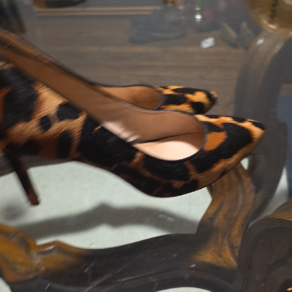 Louise et Cie Leopard Real Cow Hair Fur Heels - Picture 8 of 11